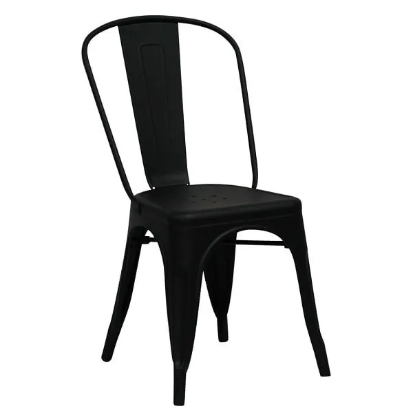 Tolix Style French Metal Chairs - Black or Gun Metal