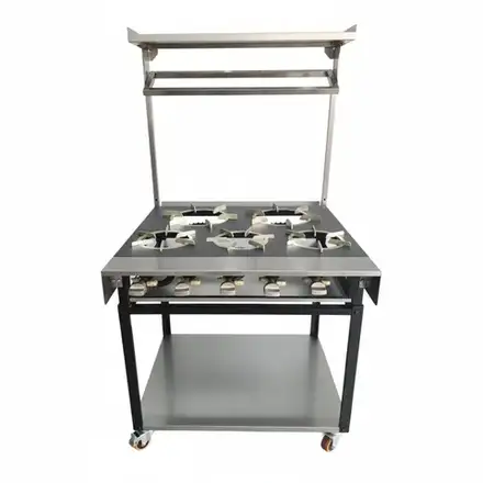 Commercial Heavy Flame 5 Burner Indian Cooker 41kW