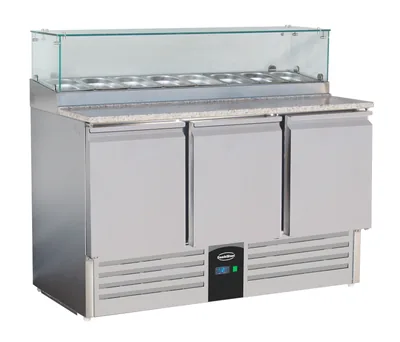 CombiSteel 7450.0220 Pizza Counter with Glass 3 Doors