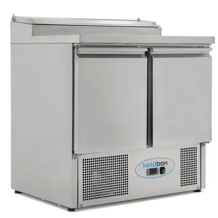 Koldbox KXCC2-SAL Compact Double Door Refrigerated Prep Counter With Raised Collar