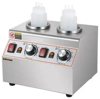 Infernus Commercial Double Bottle Electric Sauce Warmer – Stainless Steel