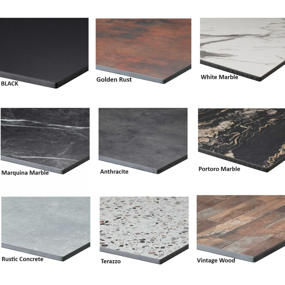 Top Colour: White Marble — supplier finish reference; product shape and other selected options are shown separately.
