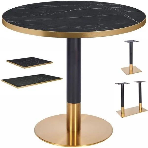 Luxor Black Marble & Gold Tables for Restaurants & Luxury Interiors