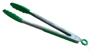 12" Silicone Tongs Green