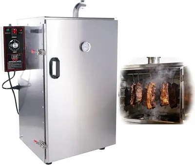 HAKKA Commercial Smoker,Electric Outdoor Smoker Cabinet 30-110℃ 4 Racks