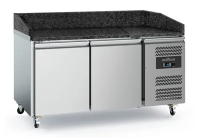 CombiSteel 7950.5137 Pizza Counter 2 Doors Black Granite Worktop - with Wheels
