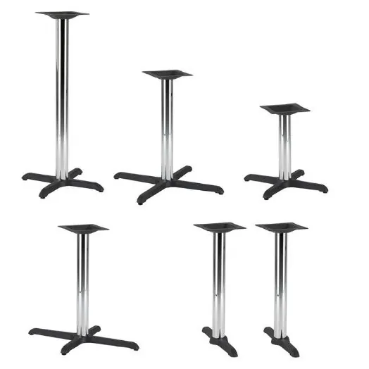 Orlando Chrome Column Low Cost Table Legs - See Sizes