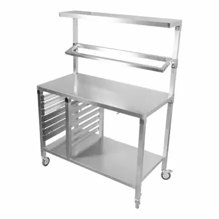Infernus Stainless Steel Preparation Table with Overshelf & GN Pan Rails – 1200 x 600mm