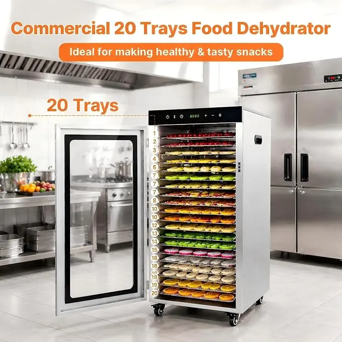 HAKKA Commercial Food Dehydrator 20 Racks, 2000W
