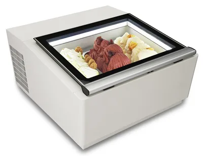 CombiSteel 7292.0005 Countertop Model Ice Cream Display White Opens on The Operating Side