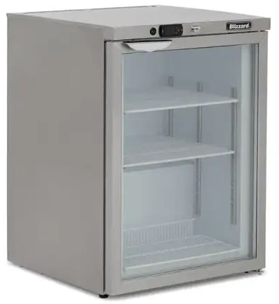 Blizzard UCF140CR Single Hinged Glass Door Under Counter Freezer