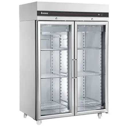 Inomak CEP2144CR Upright Double Hinged Glass Door Heavy Duty Refrigerator