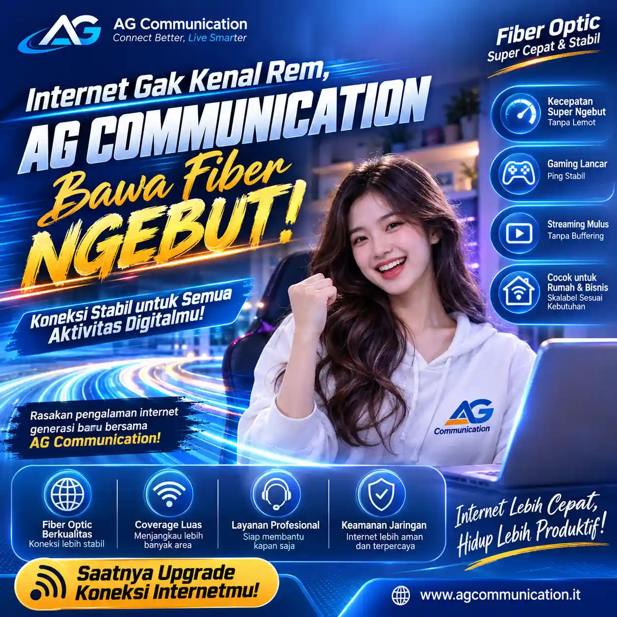 NAGAPETIR ⚡ Internet Gak Kenal Rem, Ag Communication Bawa Fiber Ngebut Lewat Naga Petir image 1
