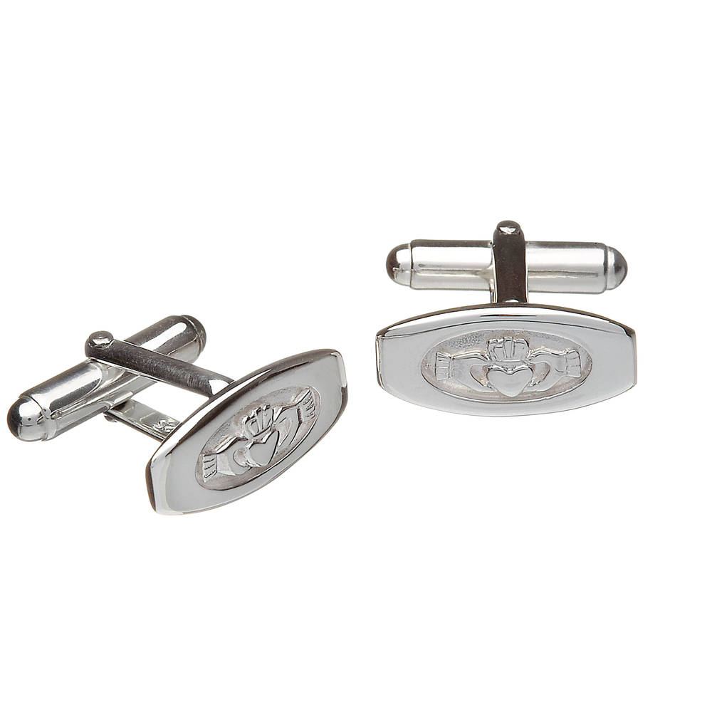 Silver claddagh in window cufflinks very functional and attractive