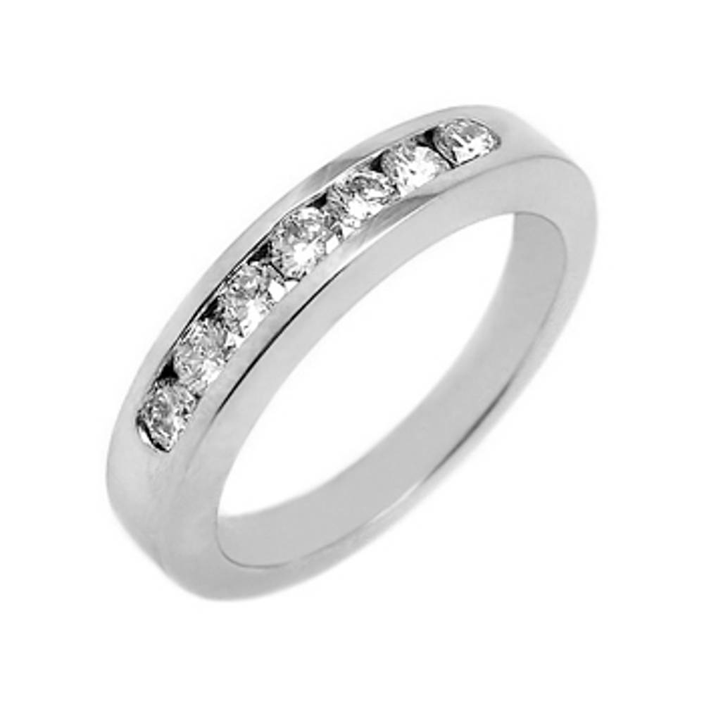 18k white gold 7st brilliant cut diamond channel set eternity ring
Carat: total diamond weight 0.15cts
Metal: 18k white gold