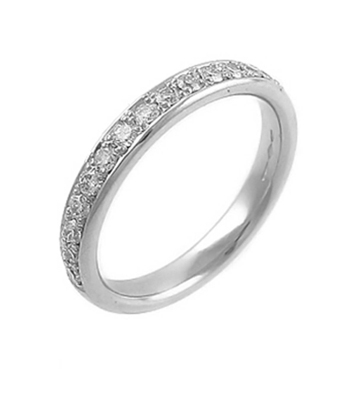 18k white gold brilliant cut diamond milgrain set wedding ring
Carat: total diamond weight 0.45cts
Metal: 18k white gold
