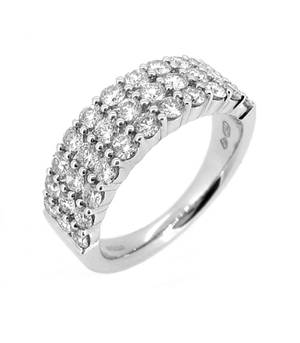 3 ROW DIAMOND DRESS RING