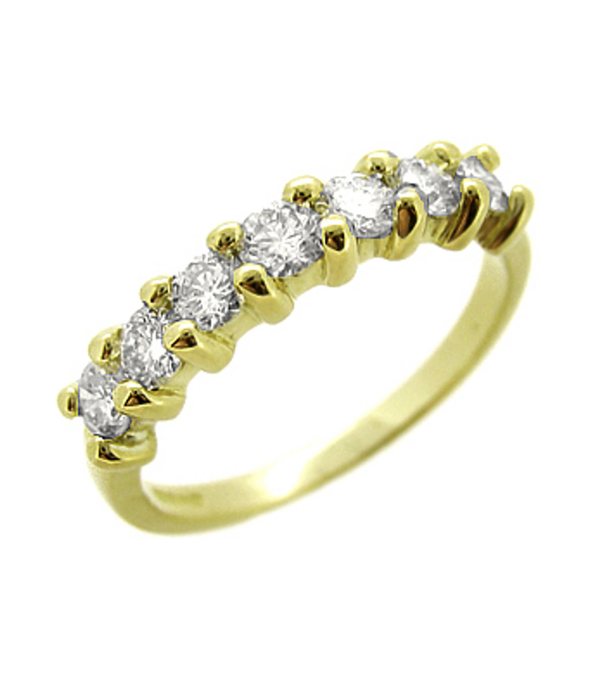 18k yellow gold brilliant cut 7st diamond claw set eternity ring
Carat: total diamond weight 0.74cts
 Metal: 18k yellow gold