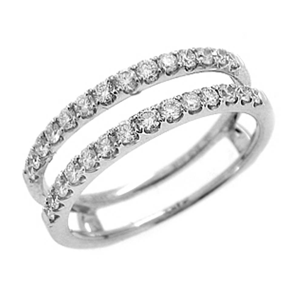18k white gold brilliant cut diamond keeper ring
Total diamond weight 0.46cts
18k white gold 