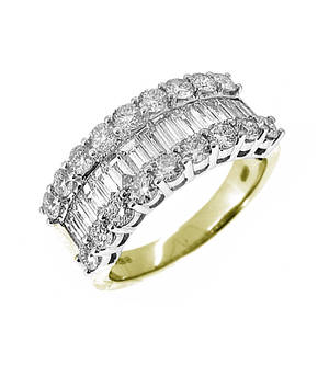 3 ROW DIAMOND DRESS RING