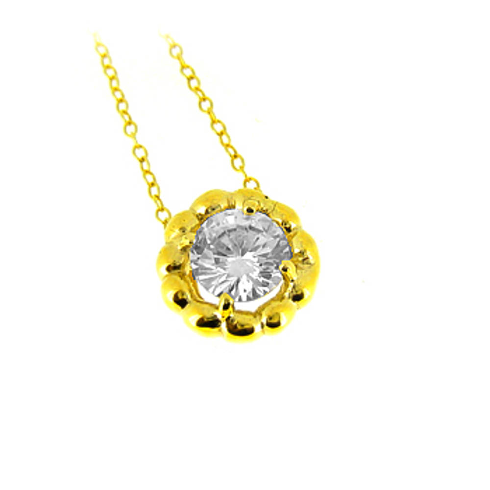 9k yellow gold CZ round pendant on 9k yellow gold 18” chain
Metal: 9k yellow gold 9k yellow gold 18” chain
Length  1.2cm  Width  1.2cm Made in Ireland