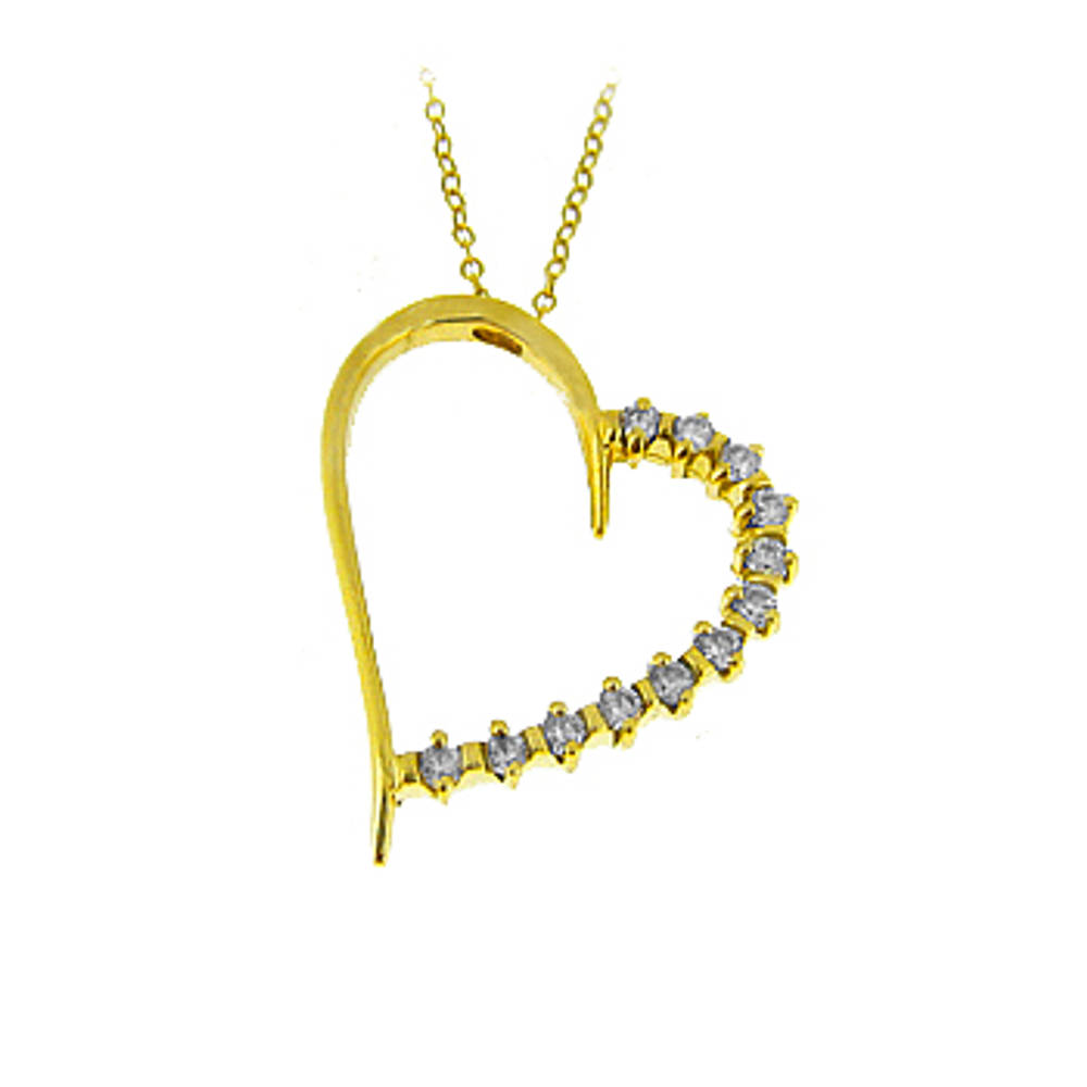 9k yellow gold open heart CZ pendant on 9k yellow gold 18” chain
9k yellow gold 18” chainMetal: 9k yellow gold
Length  2.9cm  Width  2.1cm Made in Ireland