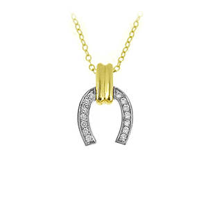 Cz Horseshoe Pendant