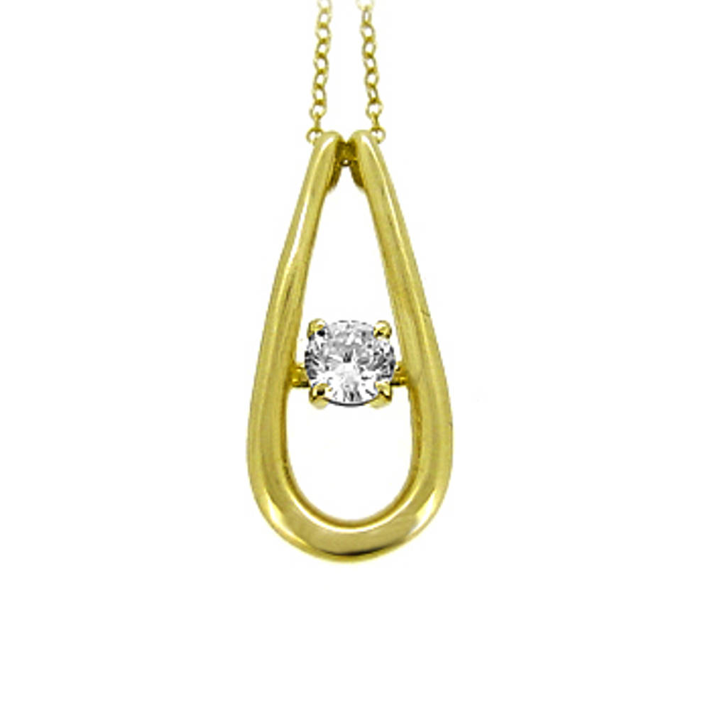 9k yellow gold CZ pearshape pendant on 9k yellow gold 18” chain
Metal: 9k yellow gold 9k yellow gold 18” chain
Length  2.6cm  Width  1.1cm Made in Ireland