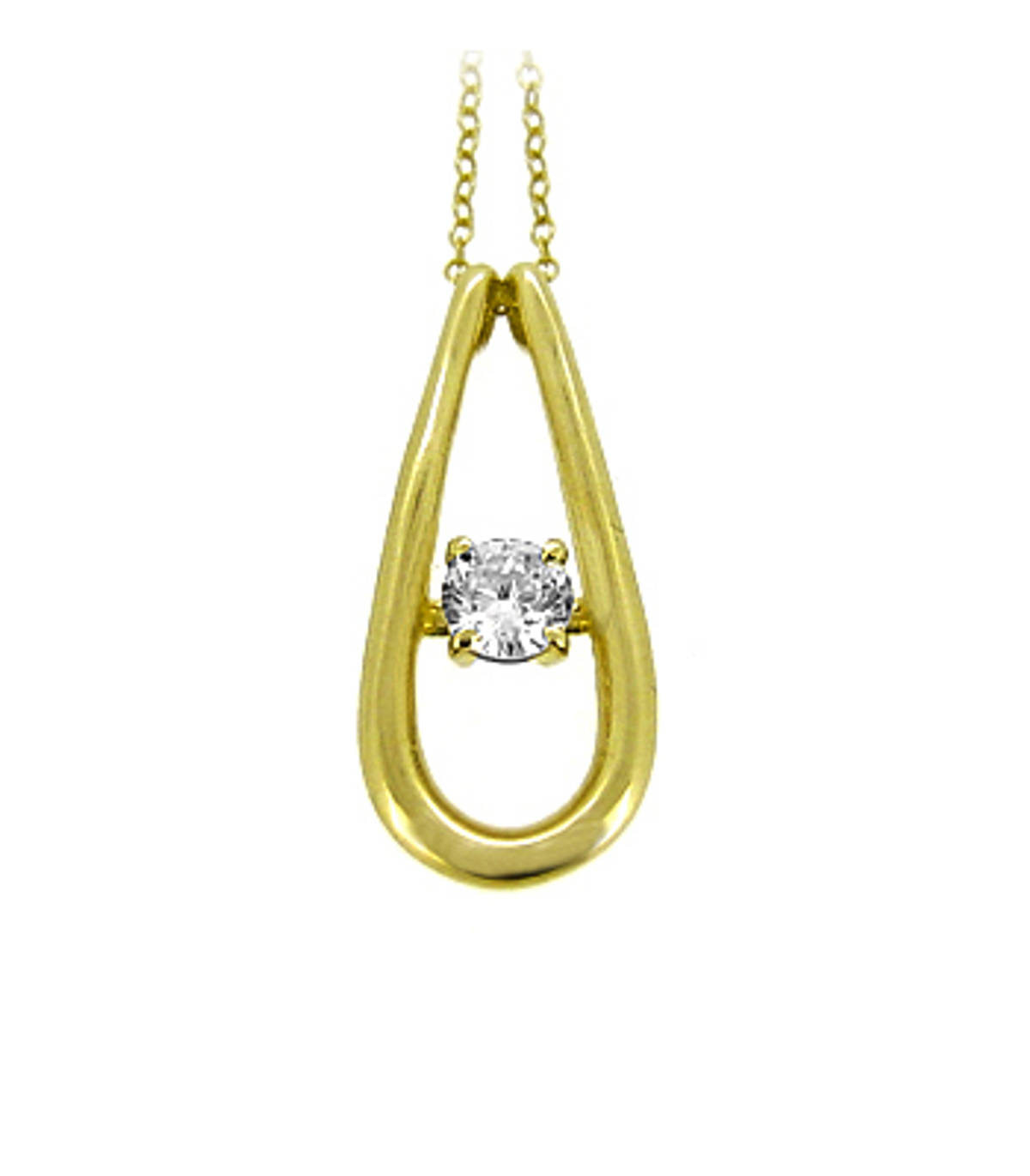 9k yellow gold CZ pearshape pendant on 9k yellow gold 18” chain
Metal: 9k yellow gold 9k yellow gold 18” chain
Length  2.6cm  Width  1.1cm Made in Ireland