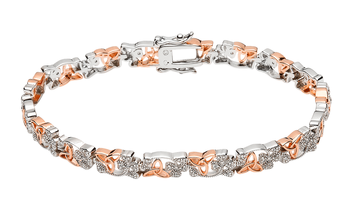 14ct white gold and rose gold bangle with 0.50ct of diamonds