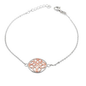 Silver Celtic Link And Chain Bracelet 