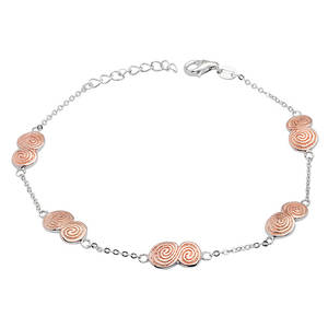 Silver Five Celtic Chain Bracelet 