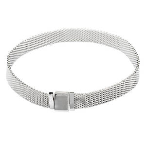 Silver Mesh Bracelet For Charms