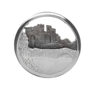 Silver Irish Castle Brooch