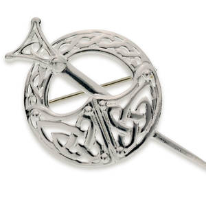 Silver Tara brooch with celtic knot work