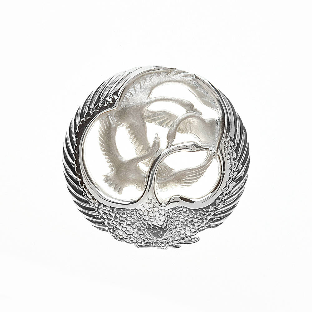 Silver Classic Children Of Lir Round Brooch Boxed