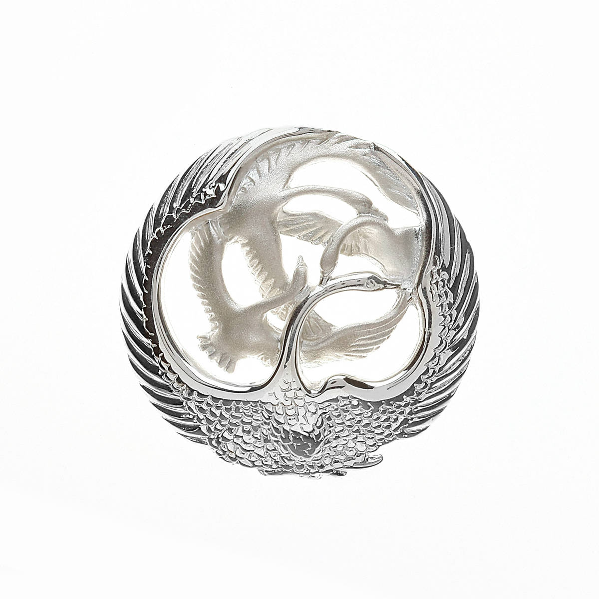 Silver Classic Children Of Lir Round Brooch Boxed
