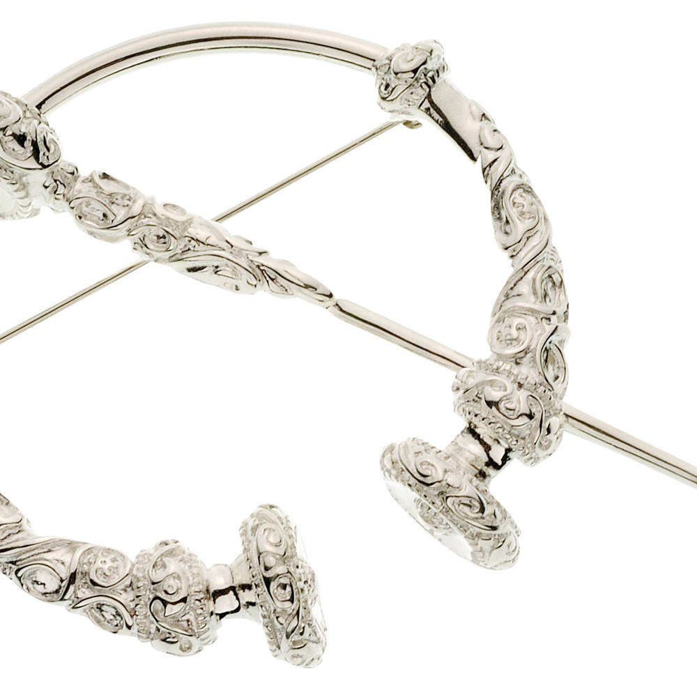Silver Traditional Sculpted Reproduction Tara Brooch
