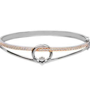Silver Claddagh Bangle