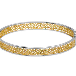 Silver Two Tone Trinity Bangle