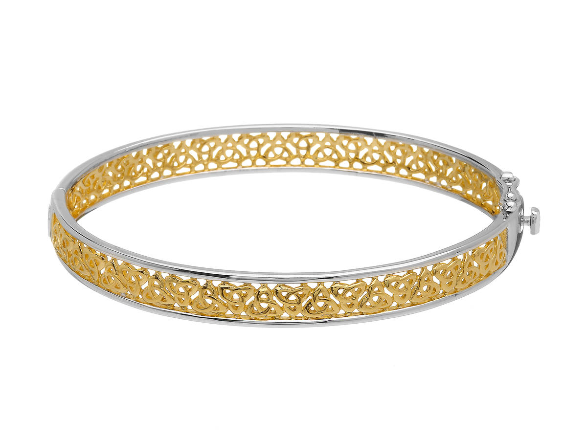 Silver Two Tone Trinity Bangle