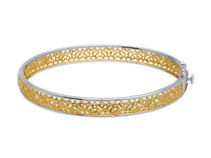 Silver Two Tone Trinity Bangle