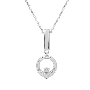 Silver Claddagh Clip On Charm Pendant