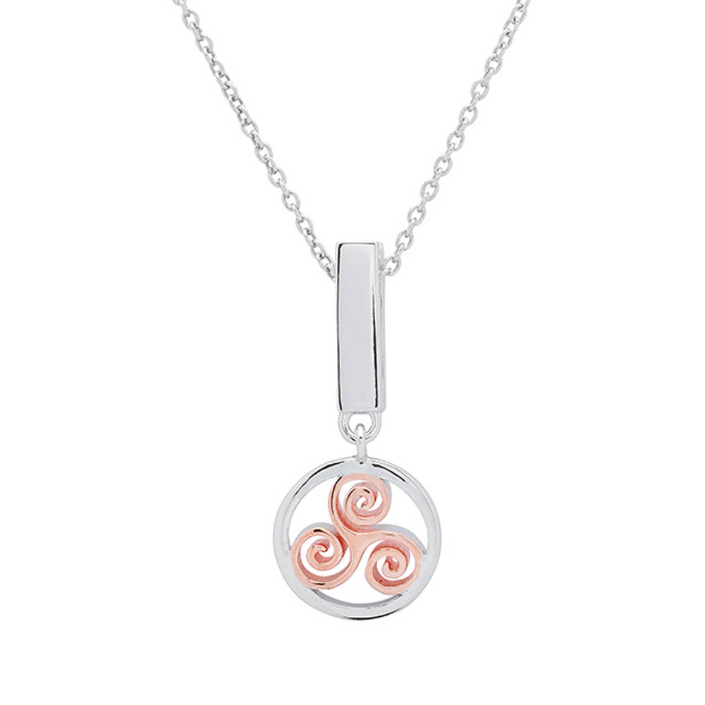 Silver And Rose Gold Plated Newgrane Spiral Clip On Charm 12.5mm 