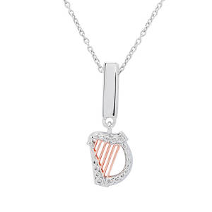 Silver R/gold  Harp Clip On Charm 