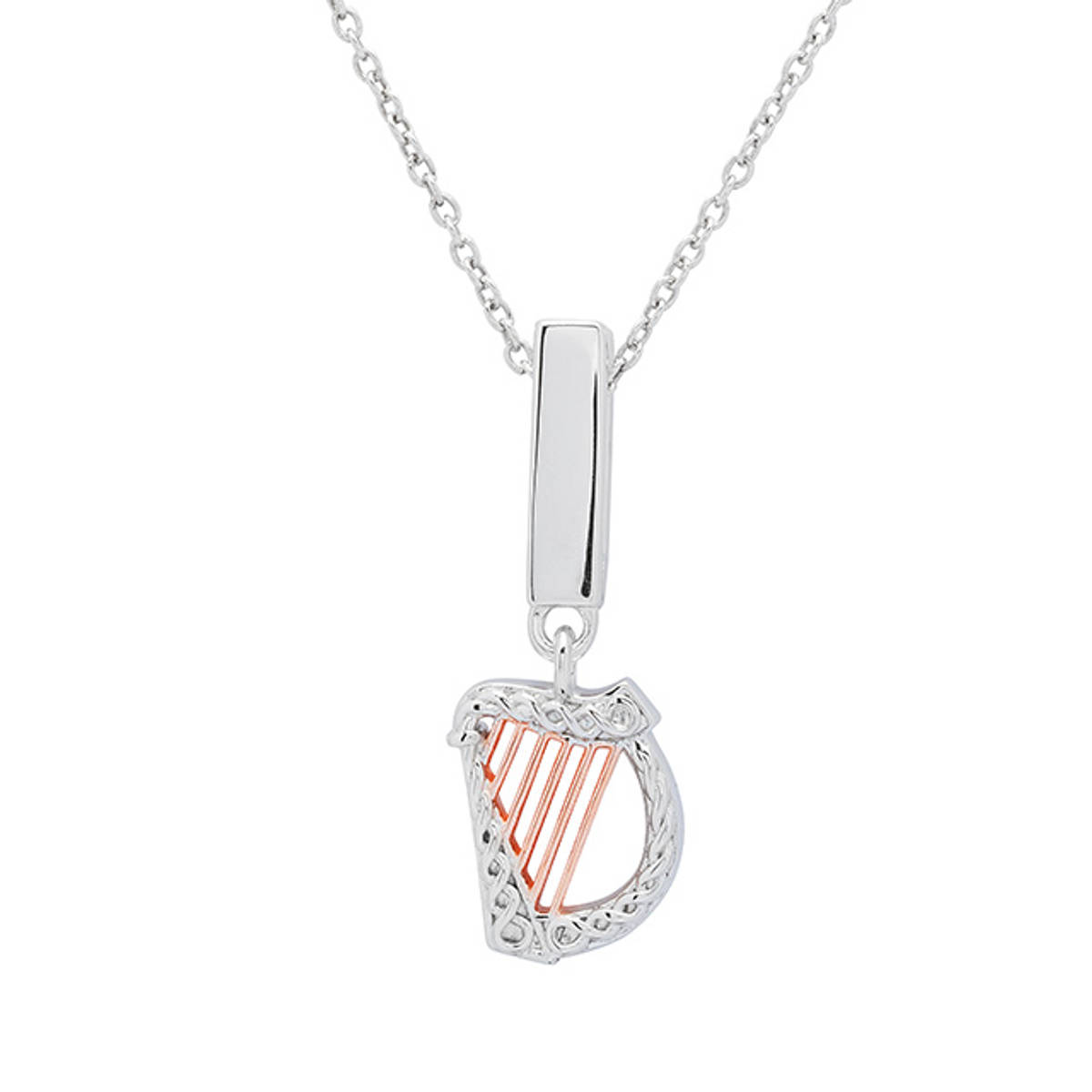 Sterling Silver Clip On Charm Pendant with Rose Gold Harp Strings.

House of Lor design.

Size: 12.5mm