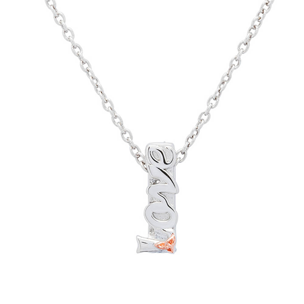 Silver Rose Gold 2 Tone "Love" Clip On Charm 12mm