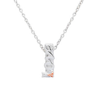 Silver R/gold  "Love" Clip On Charm 12mm
