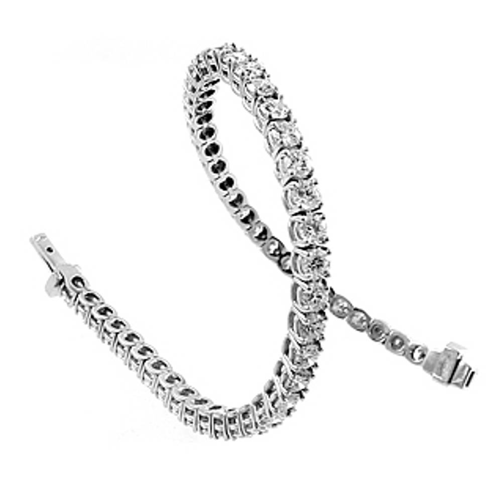 18k white gold brilliant cut diamond tennis bracelet
Total diamond weight 6.03cts Made in Ireland