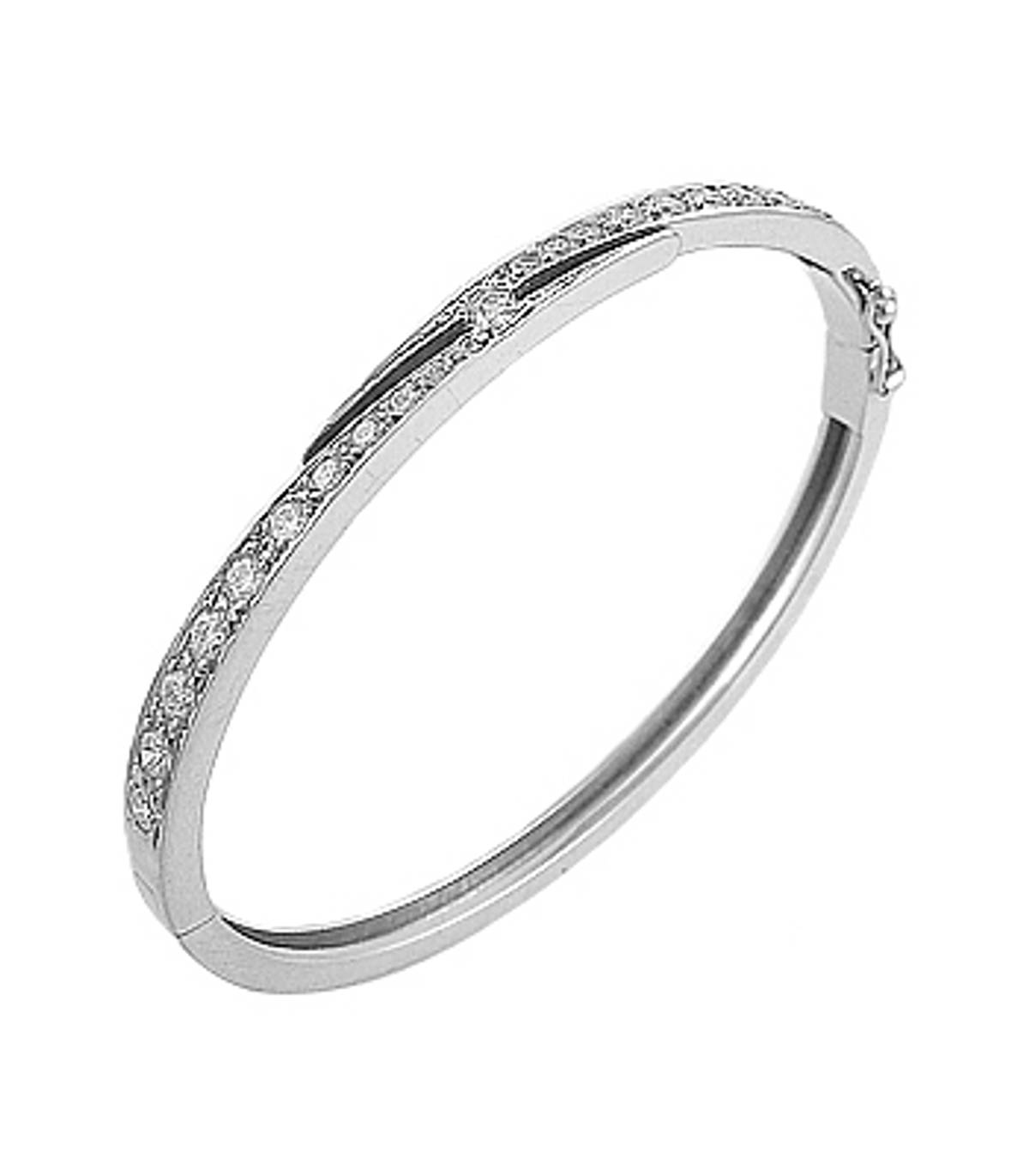 18k white gold graduated brilliant cut diamond bangle
 Total diamond weight 1.34cts Made in Ireland